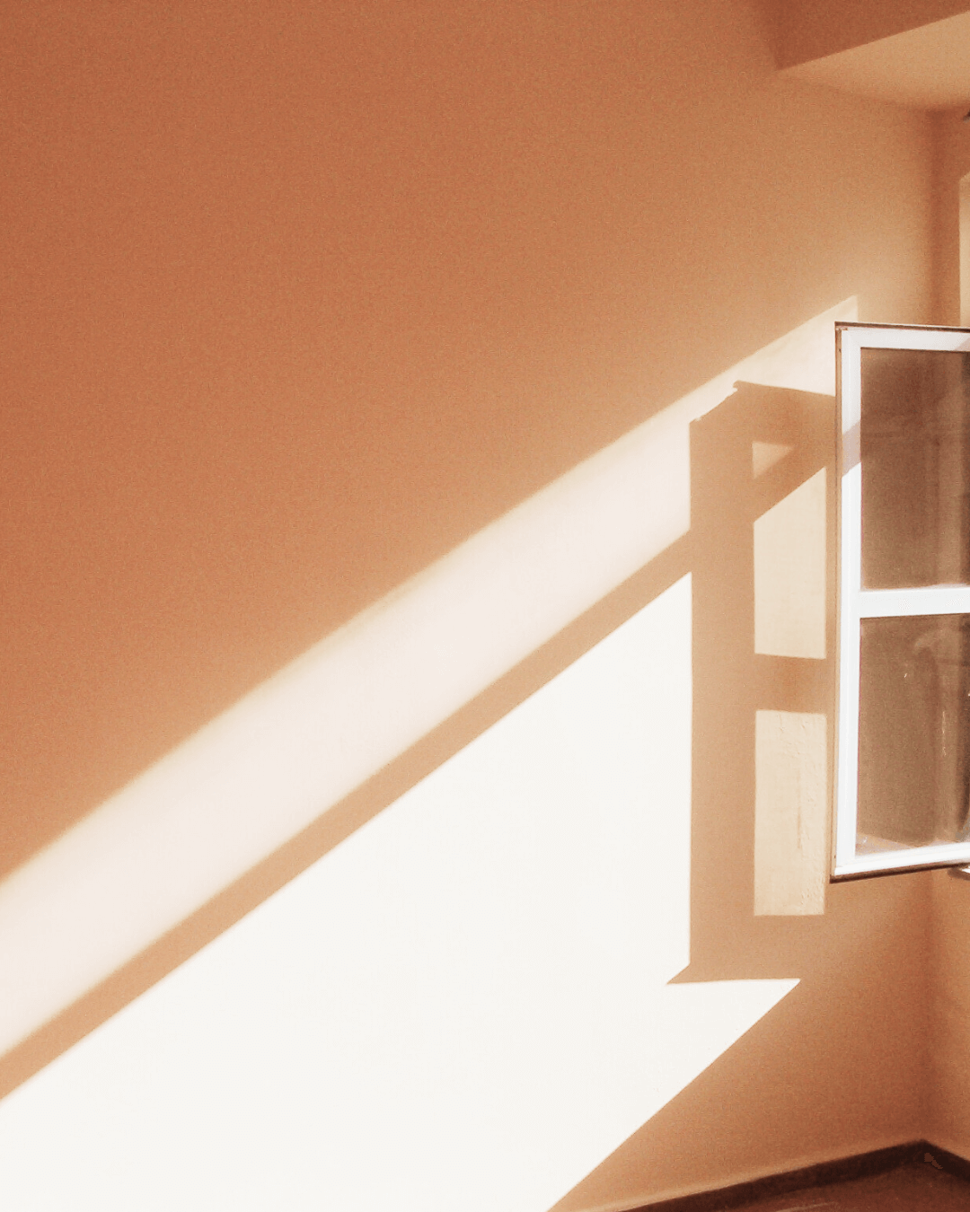 Sunlight falling through an open window